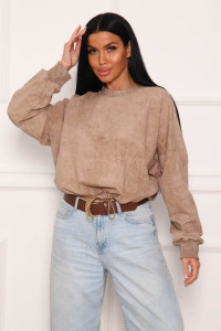 Свитшот женский №84302 кашкорсе-футер 2-х нитка (р-ры: 46-50) бежевый