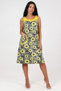 Сарафан женский "Матрешка-2" СК-2206 кулирка (р-ры: 48-64) подсолн.на пол.хаки