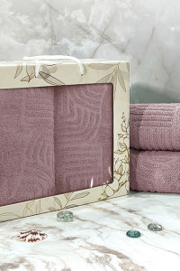 Набор махровых полотенец "Оскар" 07-157 темно-фиолетовый 2 шт.