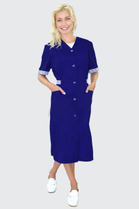 Халат рабочий женский "Профи" смесовая ткань (р-ры: 44-62) синий