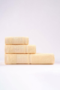 Набор махровых полотенец "Decorative" молочный 3 шт.