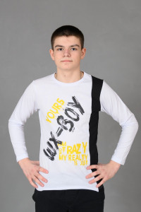 Лонгслив детский №83017 коттон (р-ры: 36-44) белый