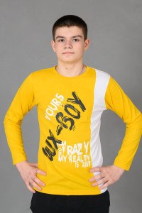 Лонгслив детский №83017 коттон (р-ры: 36-44) желтый