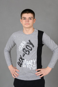 Лонгслив детский №83017 коттон (р-ры: 36-44) меланж