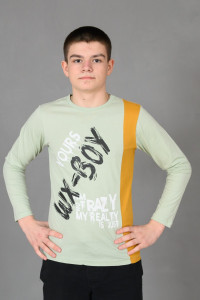 Лонгслив детский №83017 коттон (р-ры: 36-44) ментол