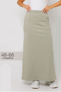Юбка женская Ю24 (90 см) футер 3-х нитка с начесом (р-ры: 48-66) фисташка