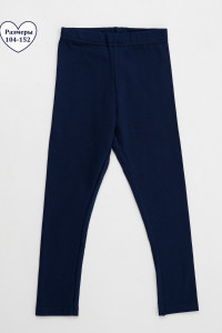 Легинсы детские "Узоры" №053111 кулирка с лайкрой (р-ры: 104-152) синий