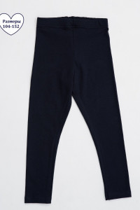 Легинсы детские "Узоры" №053111 кулирка с лайкрой (р-ры: 104-152) темно-синий
