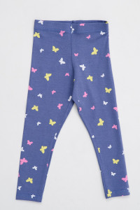 Легинсы детские "Узоры" №053111 кулирка с лайкрой (р-ры: 104-152) индиго