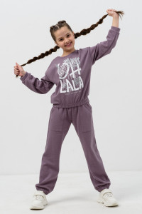 Костюм двойка детский "Мерсин" интерлок (р-ры: 122-158) лиловый