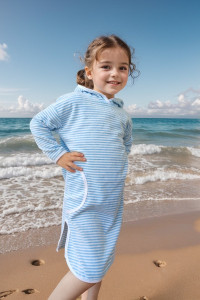 Туника детская №33055 велюр (р-ры: 110-152) голубой