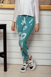 Лосины детские №8231 кулирка с лайкрой (р-ры: 34-40) зеленый