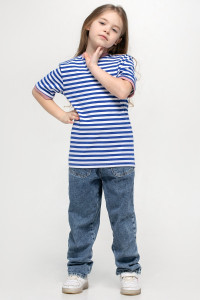 Футболка детская "Бриз" кулирка (р-ры: 92-128) синий-розовый