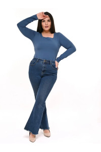 Комбидресс-боди женский №056931 кулирка пенье (р-ры: 42-52) индиго