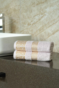 Набор махровых полотенец "Greek pattern" сиреневый 2 шт.