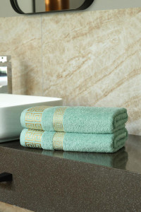 Набор махровых полотенец "Greek pattern" зеленый 2 шт.