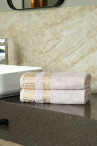 Набор махровых полотенец "Greek pattern" сиреневый 2 шт.