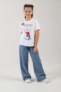 Футболка детская "Карнавал-1" кулирка (р-ры: 140-170) молочный