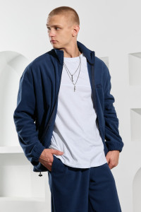 Толстовка мужская "Алтай-1" флис (р-ры: 48-58) темно-синий