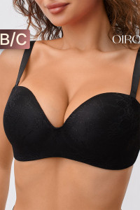 Бюстгальтер женский OIRO без косточек 1317006 Snowdrop черный