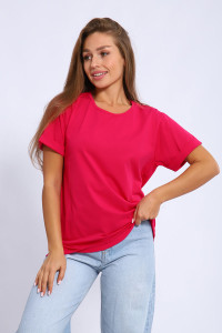 Футболка женская 6200п кулирка (последний размер) фуксия 50