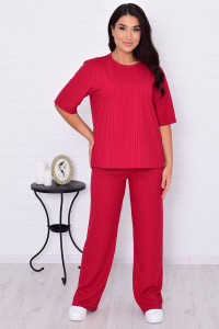 Костюм двойка женский Ф5017д трикотаж "лапша" (последний размер) вива маджента 50