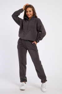 Костюм двойка женский 5338в флис (последний размер) дымчатый 54