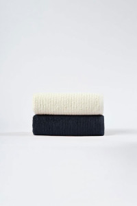 Набор махровых полотенец "OZ Полоса" нежно-бежевый-графит 2 шт.