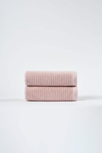Набор махровых полотенец "OZ Полоса" пыльная роза 2 шт.