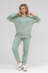 Костюм двойка женский 962 флис пенье антипилинг (последний размер) мята 52