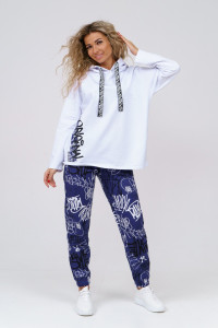 Костюм двойка женский 937 футер (последний размер) индиго 48,56