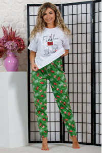 Костюм двойка женский 820 "Кола" кулирка (последний размер) зеленый 56