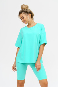 Костюм двойка женский 948 кулирка с лайкрой пенье (последний размер) изумруд 50