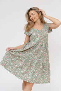 Платье женское 875 кулирка (последний размер) светлая олива 56