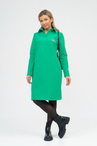 Платье женское 967 футер с лайкрой (последний размер) зеленый 46