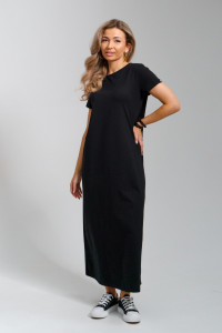 Платье женское 968 кулирка с лайкрой пенье (последний размер) черный 52
