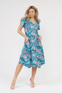 Платье женское 908 кулирка (последний размер) бирюза 50