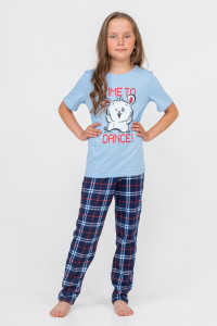 Пижама детская 775/3Д кулирка (последний размер) голубой 34