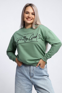 Толстовка женская №80048 футер 2-х нитка (р-ры: 44-62) фисташка