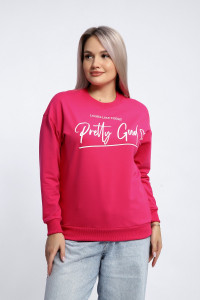 Толстовка женская №80048 футер 2-х нитка (р-ры: 44-62) фуксия
