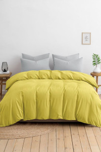 Постельное белье перкаль "Серо-желтый"