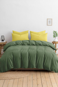 Постельное белье перкаль "Зелено-желтый"