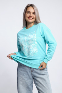 Толстовка женская №80047 футер 2-х нитка (р-ры: 44-62) ментол