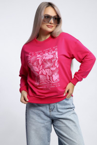 Толстовка женская №80047 футер 2-х нитка (р-ры: 44-62) фуксия