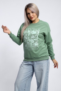 Толстовка женская №80047 футер 2-х нитка (р-ры: 44-62) фисташка