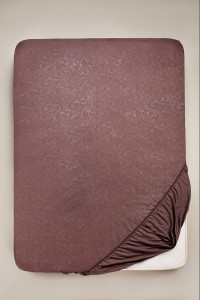 Простыня на резинке полисатин ПС-коричневый