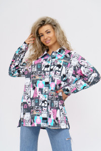 Рубашка женская 942 "Аниме" футер 2-х нитка с начесом (последний размер) 50