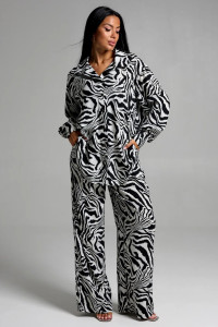 Костюм двойка женский "Рошель" штапель (последний размер) зебра белая 58-60