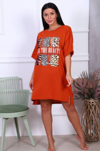 Туника женская Т-49 кулирка (последний размер) терракот 52,56,58