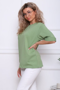 Футболка женская "Кейт-2" трикотаж (последний размер) фисташковый светлый 54